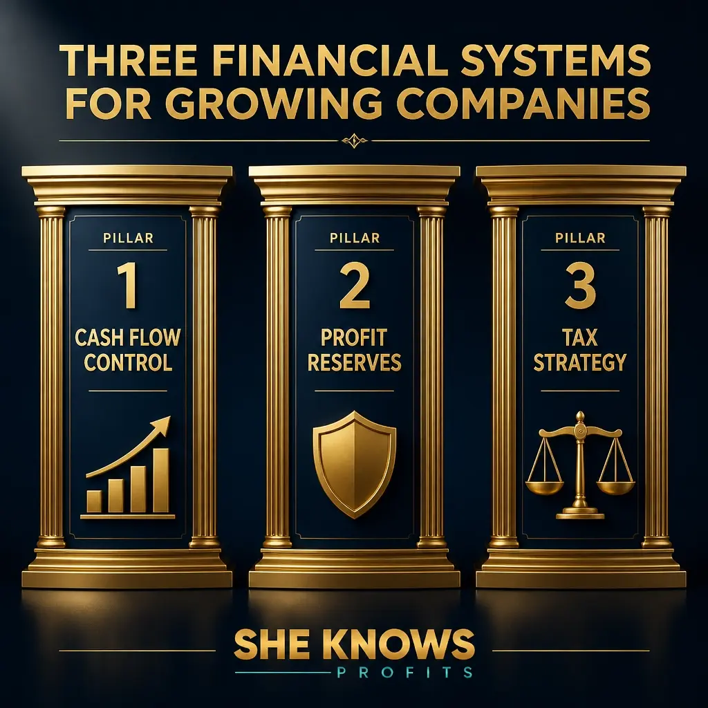 Three financial systems for growing companies — cash flow control, profit reserves, tax strategy