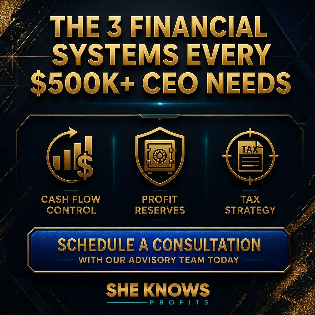 The 3 financial systems every $500K+ CEO needs — schedule a consultation with our advisory team today